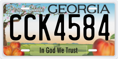 GA license plate CCK4584