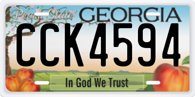 GA license plate CCK4594