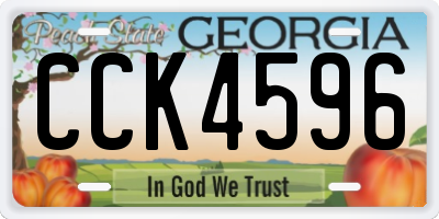 GA license plate CCK4596