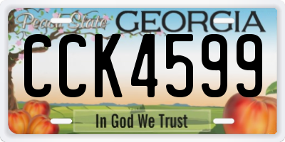 GA license plate CCK4599