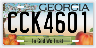 GA license plate CCK4601