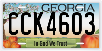 GA license plate CCK4603