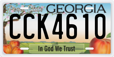 GA license plate CCK4610