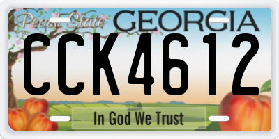 GA license plate CCK4612