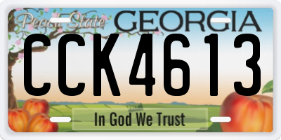 GA license plate CCK4613