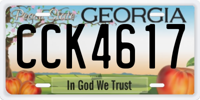 GA license plate CCK4617