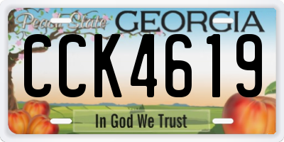 GA license plate CCK4619
