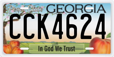 GA license plate CCK4624