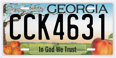 GA license plate CCK4631