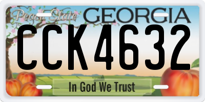 GA license plate CCK4632