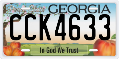 GA license plate CCK4633
