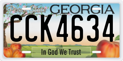 GA license plate CCK4634