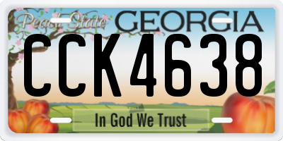 GA license plate CCK4638