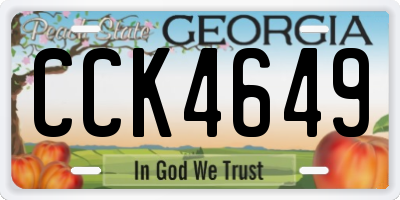 GA license plate CCK4649