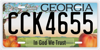 GA license plate CCK4655