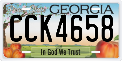 GA license plate CCK4658