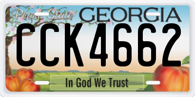 GA license plate CCK4662