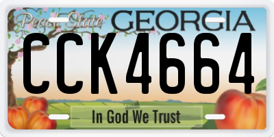 GA license plate CCK4664