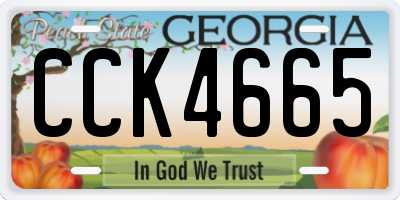 GA license plate CCK4665