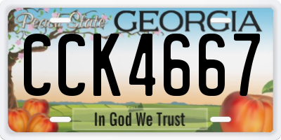 GA license plate CCK4667