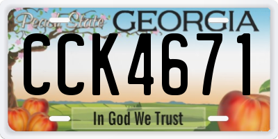 GA license plate CCK4671