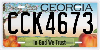 GA license plate CCK4673