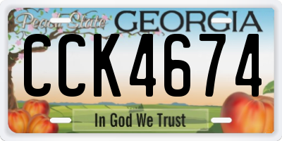GA license plate CCK4674