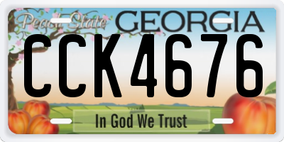 GA license plate CCK4676