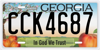 GA license plate CCK4687