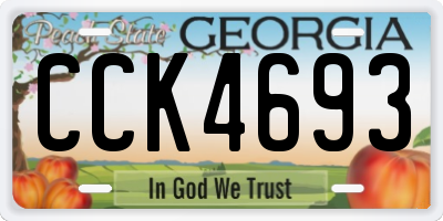 GA license plate CCK4693