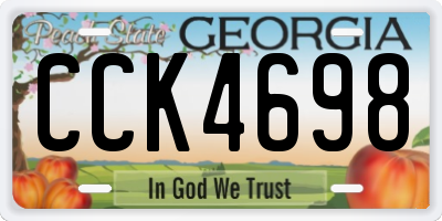 GA license plate CCK4698
