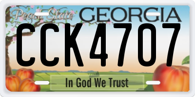 GA license plate CCK4707
