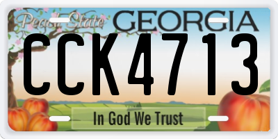 GA license plate CCK4713