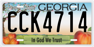 GA license plate CCK4714