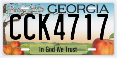 GA license plate CCK4717