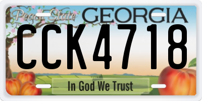 GA license plate CCK4718