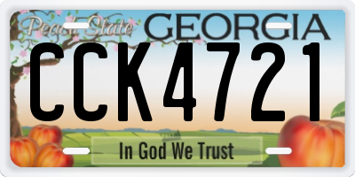 GA license plate CCK4721