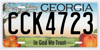 GA license plate CCK4723