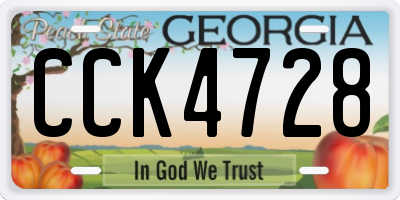 GA license plate CCK4728