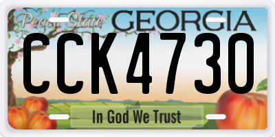 GA license plate CCK4730