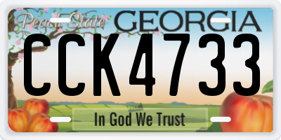 GA license plate CCK4733