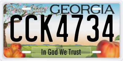 GA license plate CCK4734