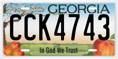 GA license plate CCK4743