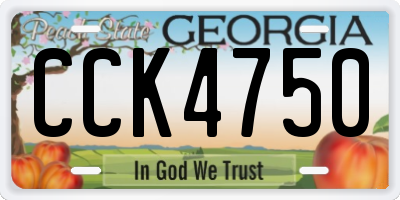 GA license plate CCK4750