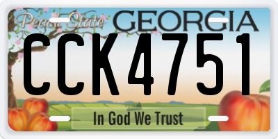 GA license plate CCK4751