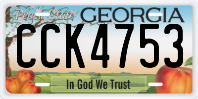 GA license plate CCK4753