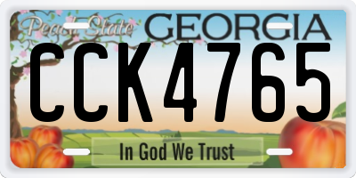 GA license plate CCK4765