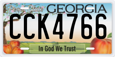 GA license plate CCK4766