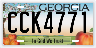 GA license plate CCK4771