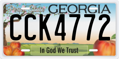 GA license plate CCK4772